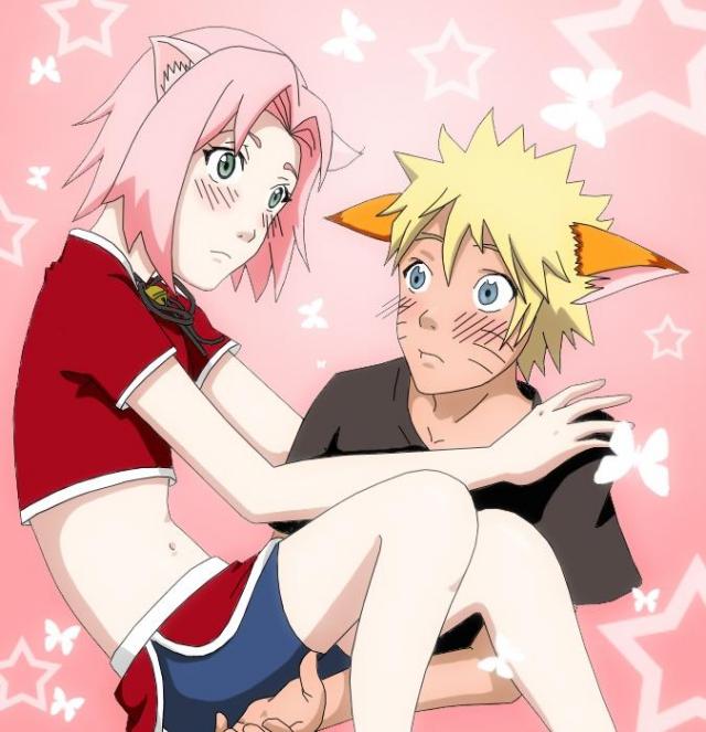 Neko Naruto and Neko Sakura